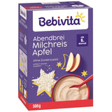 Milchreis mit Äpfeln und Abendbrei (4x500g), Milchbrei ab 5 Monaten, mit wertvollen Mineralien und Vitaminen, ohne Zuckerzusatz, sehr sättigend