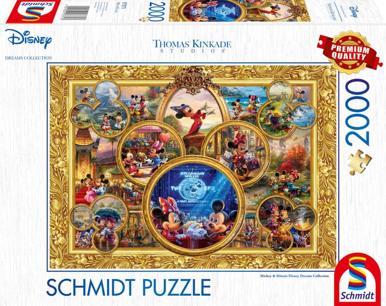 Schmidt Spiele 57371 Thomas Kinkade, Disney, Mickey & Minnie, Dream Collage 2, Puzzle 2000 Teile Puzzle Naty Shop Standardtitel