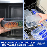 Glas zur Aufbewahrung von Lebensmitteln KLIP IT System | 9,67 l | stapelbares und luftdichtes Vorratsglas mit Deckel, geeignet für Kühl-/Gefrierschrank | BPA-freier Kunststoff | blaue Klammern | 1 Stück (4er-Pack) Naty Shop Lebensmittelaufbewahrungsboxen
