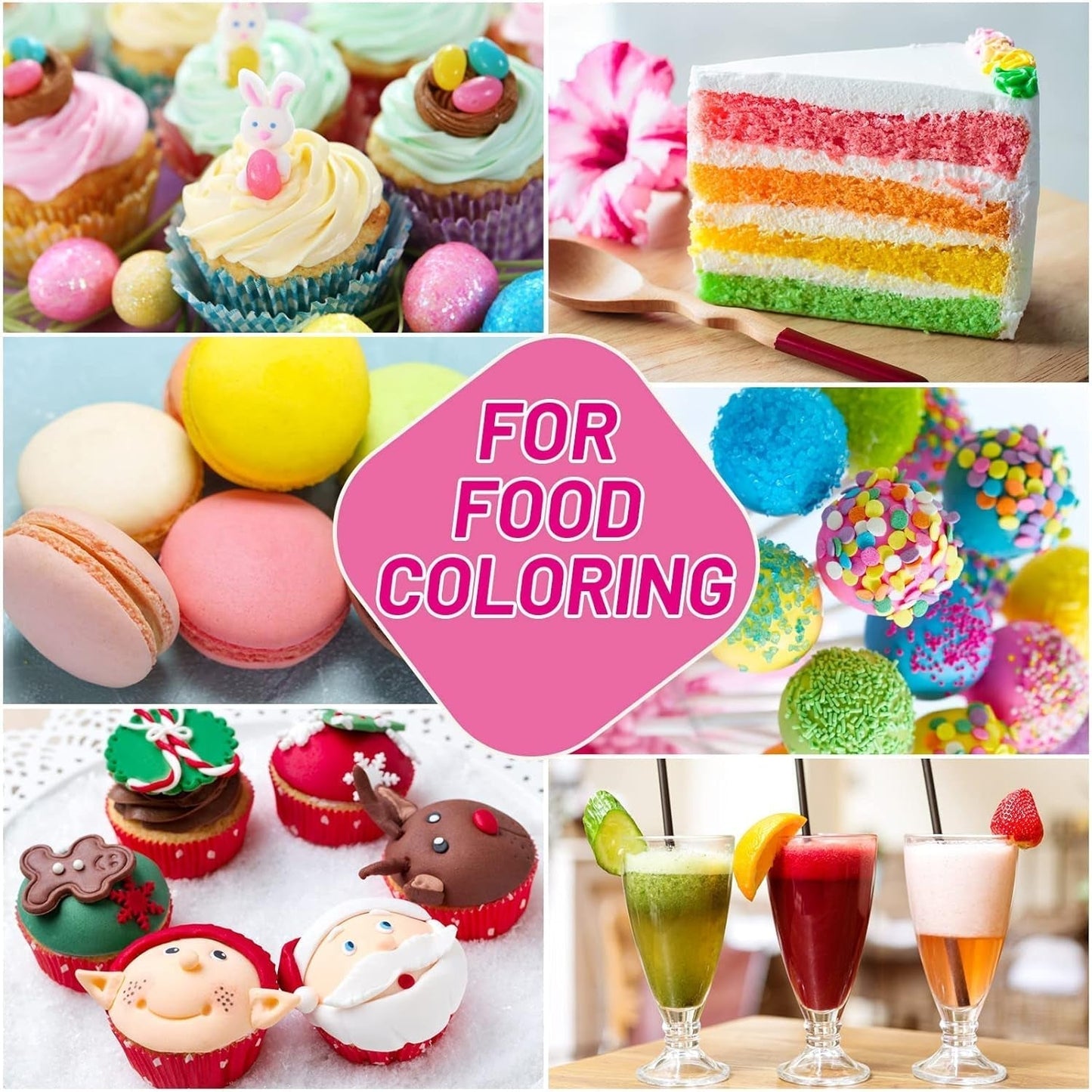 Lebensmittelfarbe 8 x 10 ml – hochkonzentriertes flüssiges Lebensmittelfarben-Set zum Backen, Kuchen, Kekse, Zuckerguss, Macarons, Fondant – lebendige Lebensmittelfarbe für selbstgemachte Seifen, Schleim, Bastelarbeiten