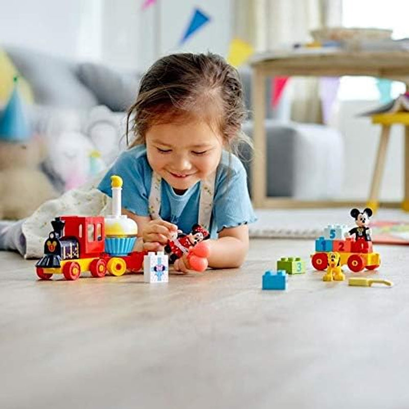 LEGO 10941 DUPLO Disney Mickey und Minnie Geburtstagszug, Spielzeugzug mit Kuchen und Luftballons, Geschenk für Kinder ab 2 Jahren. Bausets Besuchen Sie den LEGO-Store
