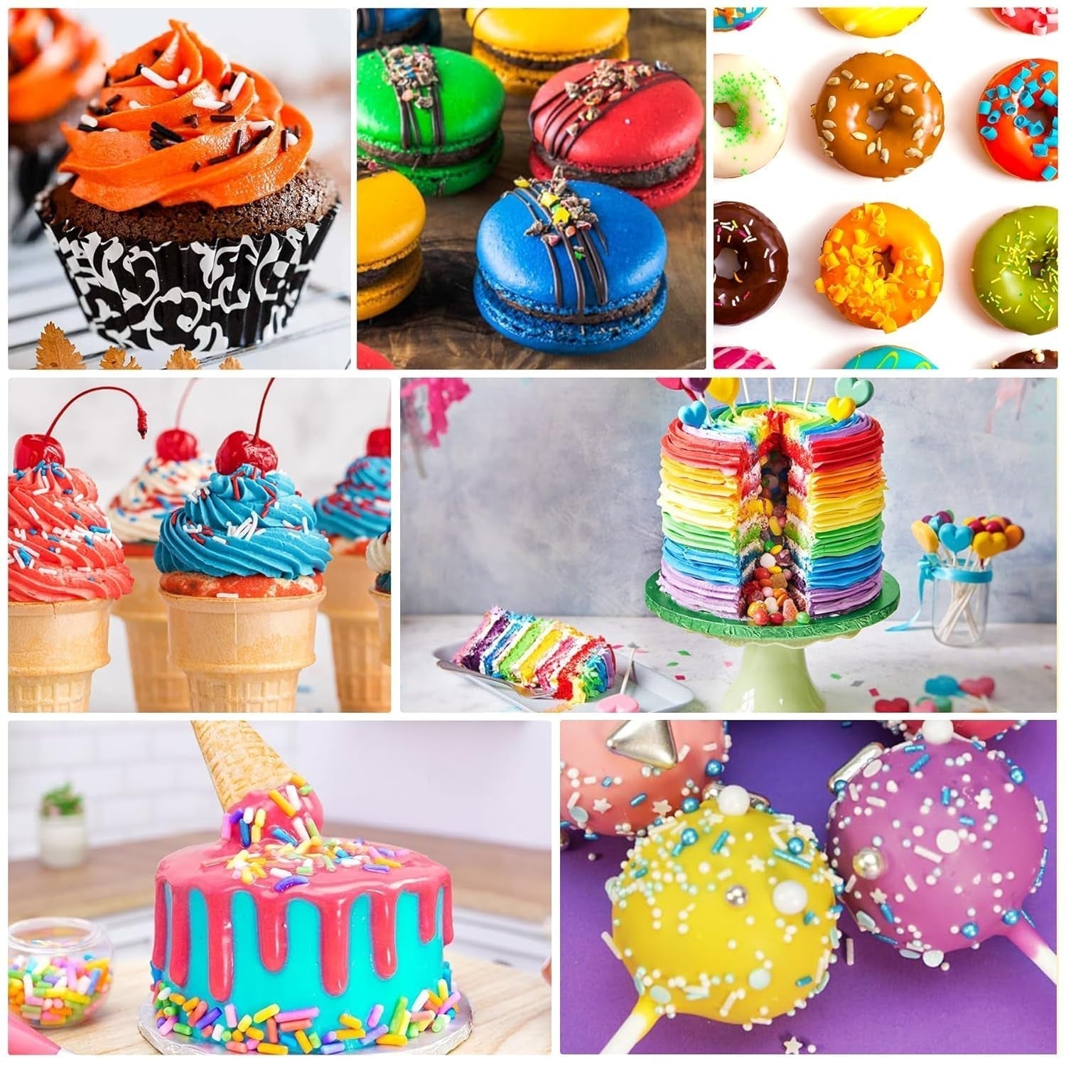 Fettlösliche Lebensmittelfarbe Für Schokolade - 26 Farben Ölbasis Lebensmittelfarben Für Fondant, Torten Dekoration, Backen - Flüssige Lebensmittelfarbe Für Kakaobutter, Buttercreme, Kuchen - 6Ml Je Naty Shop