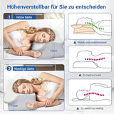 NVKHG Memory-Schaum-Kissen, ergonomisches Nackenkissen, Kopfkissen, Memory-Schaum-Kissen, Kopfkissen für Seiten-, Rücken- und Bauchschläfer zur Verbesserung der Schlafqualität, 60 x 41 x 13/11 cm, orthopädische Nackenkissen, Naty Shop