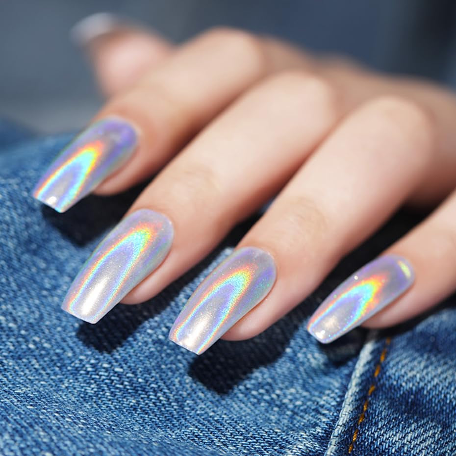 Chrom-Nagelpulver Aurora Ice Shimmer Chrom-Pigmentpulver 4 Stück Chrompulver Nägel Nail Art Nageldesign