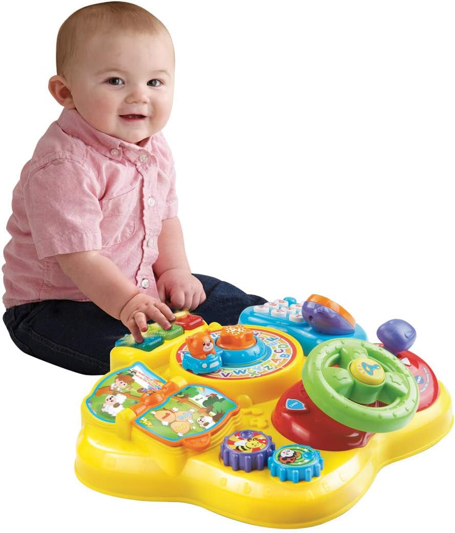 VTech Baby Adventure Spieltisch – Bunter Spieltisch für Babys mit 6 Spielfeldern und interaktiven Elementen & Baby My First Song Book. 6-seitiges buntes Buch und bewegliche Elemente zum Spielen. Bebe Toys Naty Shop