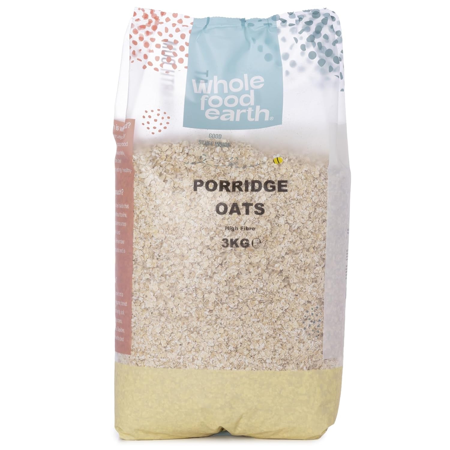 Wholefood Earth - Bio-Haferbrei 3 kg | GVO-frei | Vegan | Reich an Ballaststoffen