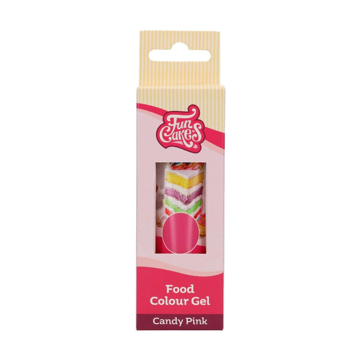 Lebensmittelfarbe Funcakes Gel Candy Pink: Hochkonzentrierte Lebensmittelfarbe für Teig, Creme, Fondant, Marzipan, Gebäck, einfache Dosierung, einzelne Tropfen für lebendige Farben, Halal, 30 g