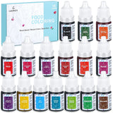 Lebensmittelfarbe 8 x 10 ml – hochkonzentriertes flüssiges Lebensmittelfarben-Set zum Backen, Kuchen, Kekse, Zuckerguss, Macarons, Fondant – lebendige Lebensmittelfarbe für selbstgemachte Seifen, Schleim, Bastelarbeiten