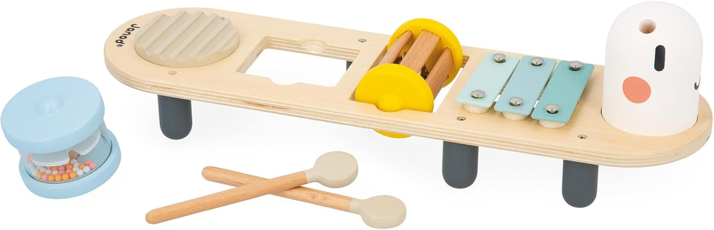 Janod – Musikstücke „Sweet Cocoon“ – 5 musikalische Aktivitäten für Kinder – Frühe musikalische Bildung – FSC-Holzspielzeug – Ab 12 Monaten, J04058 Babyspielzeug Naty Shop