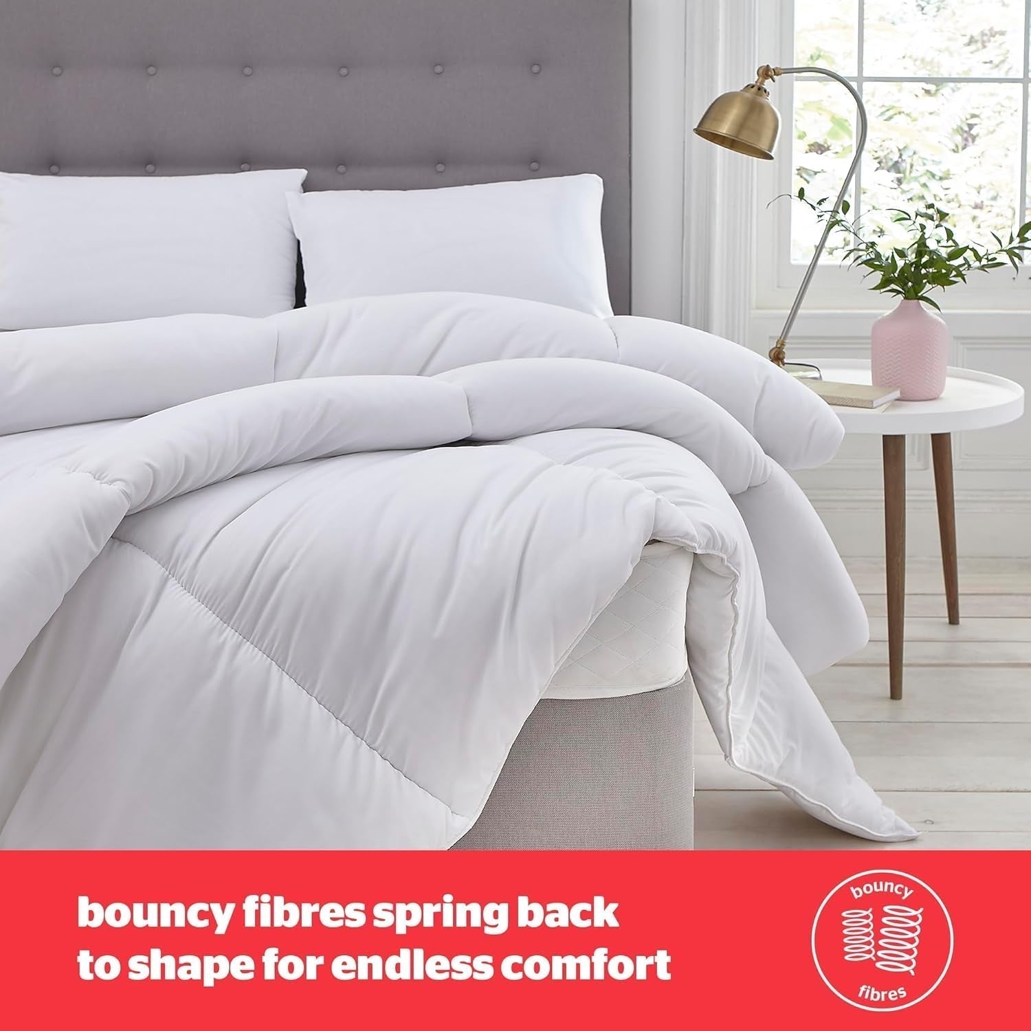 Silentnight Bounceback-Bettdecke, 13,5 Tog, Kingsize, Baumwollmischgewebe, weiß, Kingsize Bettdecken und Steppdecken Naty Shop