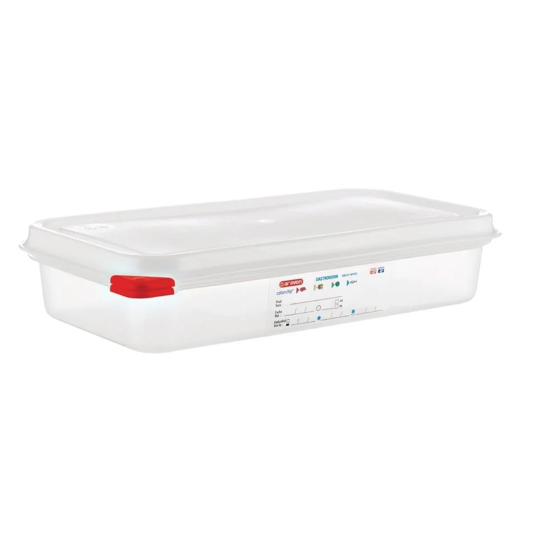 03352 Frischhaltedosen aus Polypropylen mit Deckel, GN 1/3, 2,5 l, 65 mm, mit Griff, 4 Stück Frischhaltedosen Naty Shop Standardtitel