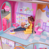 Kidkraft Candy Castle Puppenhaus aus Holz mit Möbeln und Zubehör, Lama-Einhorn-Figurenhaus, Eiskuchen-Lift und Gummistuhl für Puppen, Spielzeug für 3-Jährige, 20242 Naty Shop Puppenhäuser