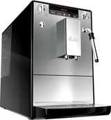 Melitta Solo & Milk – Vollautomatische Slim-Kaffeemaschine mit Milchaufschäumer, Kaffeemaschine mit abnehmbarem Wassertank, z.B. Kaffee oder Cappuccino, Silber