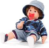 Götz 2027100 Maxy Muffin Fashionisto Puppe – 42 cm große Babypuppe mit verschlafenen braunen Augen, braunen Haaren und weichem Körper – Weichkörperpuppe im 8er-Set