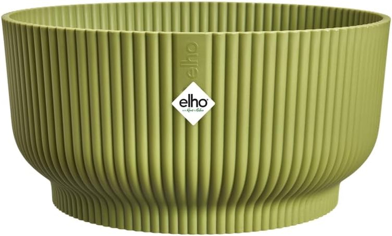 elho Vibes Fold Bowl 25 – Blumentöpfe für den Innenbereich – 100 % recycelter Kunststoff – Ø 24,9 x H 12,1 cm – Grün/Ferngrün