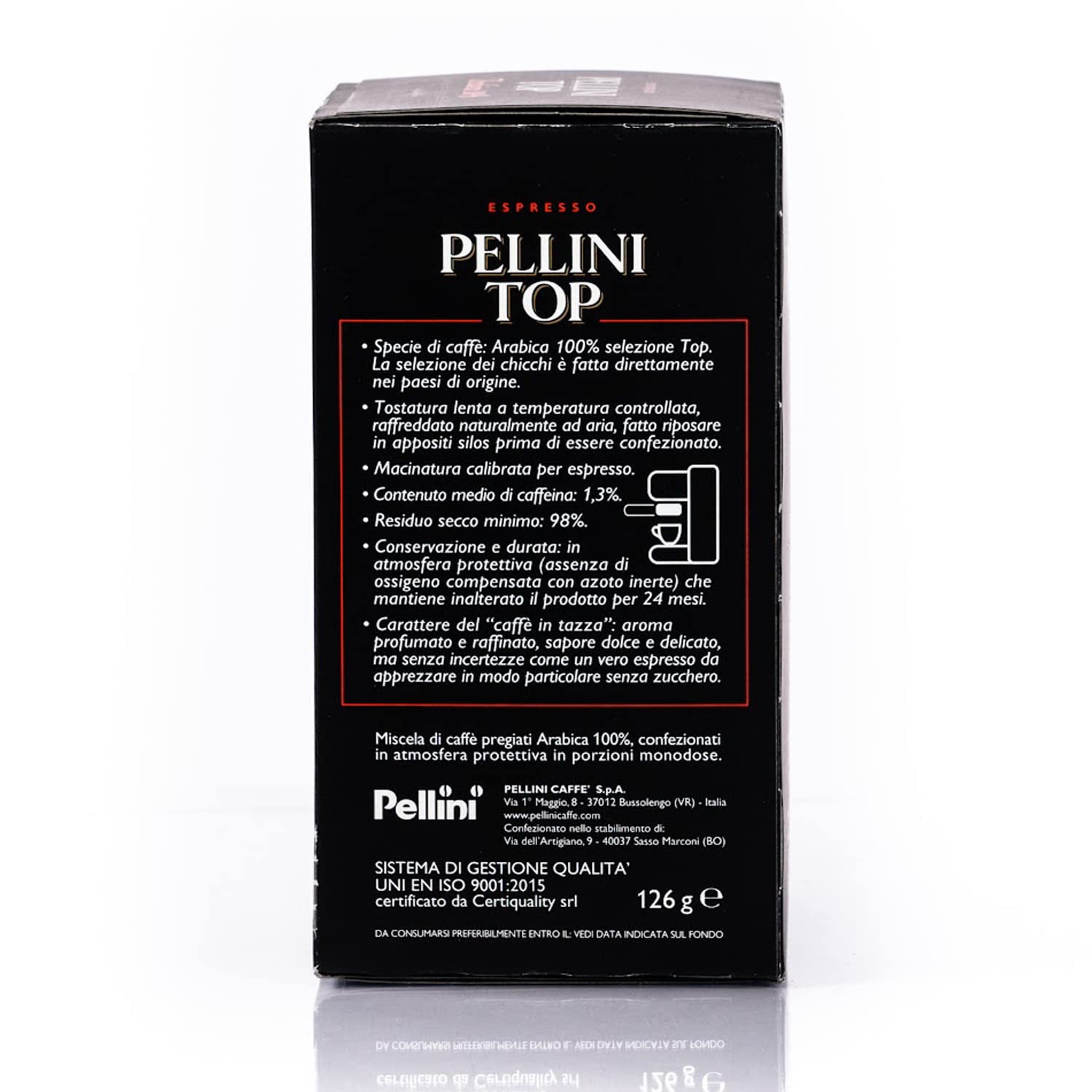 Pellini Caffè, Espresso Pellini Top 100% Arabica – 6 Packungen mit 18 Pads (6x126 g, insgesamt 108 Pads)