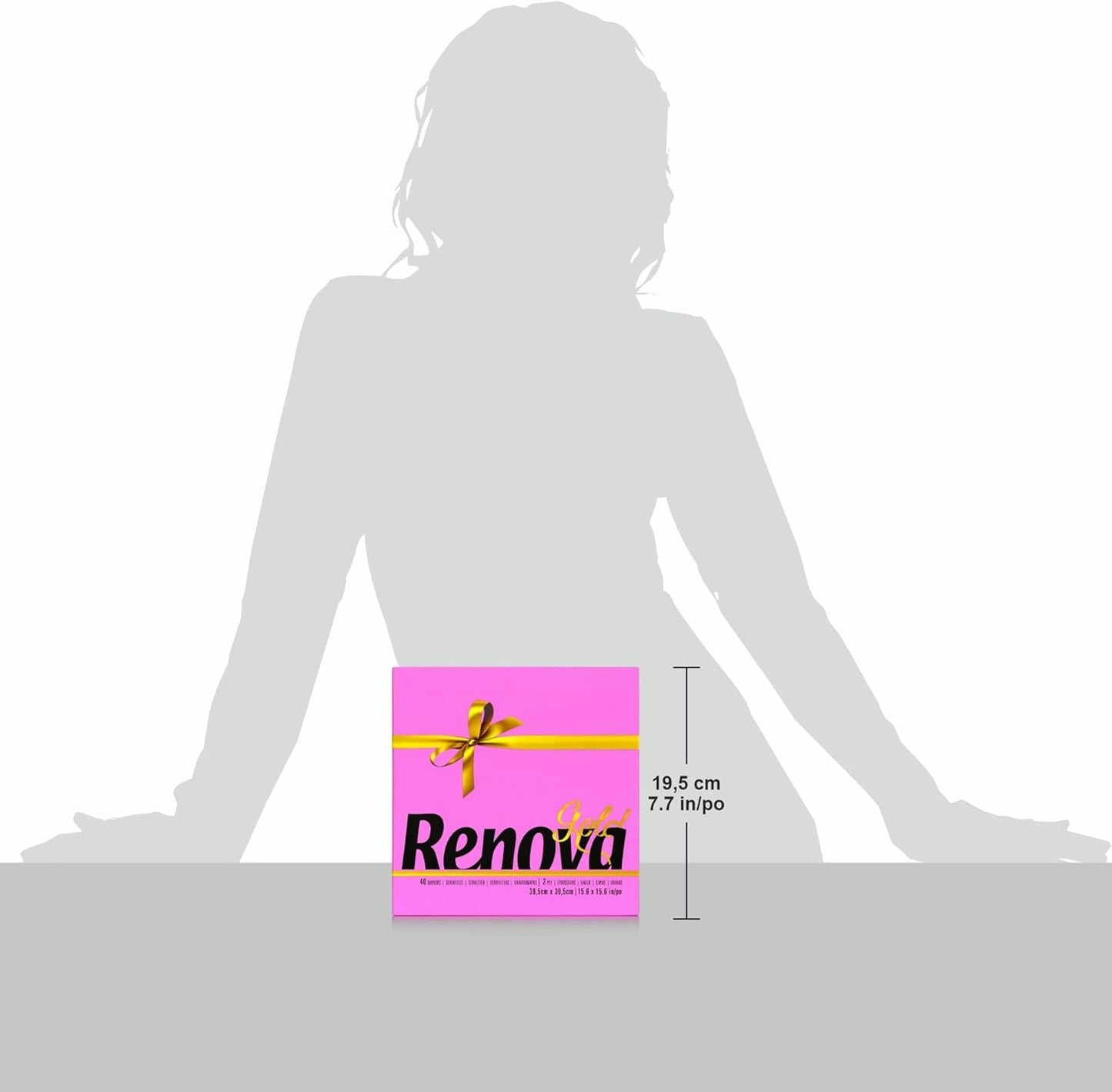 Renova Papierservietten, Fuchsia, 40 Servietten, groß, 2-lagig