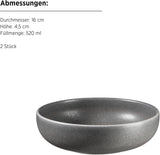 MÄSER Serie Unico, Tafelservice für 2 Personen, zeitlos, elegant, 8-teiliges Tischservice aus Keramik, Steingut, Anthrazit