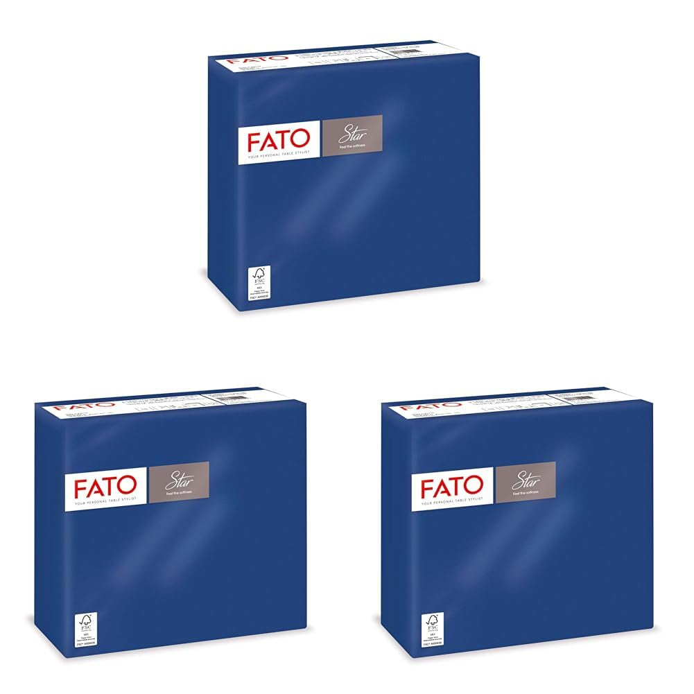 - Weiche und sanfte Einweg-Papiertücher, 40er-Packung, Größe 38 x 38, in 4 gefaltet, 2 Schichten, Farbe Nachtblau, 100 % reines Zellulosepapier, FSC-zertifiziert (3er-Pack)