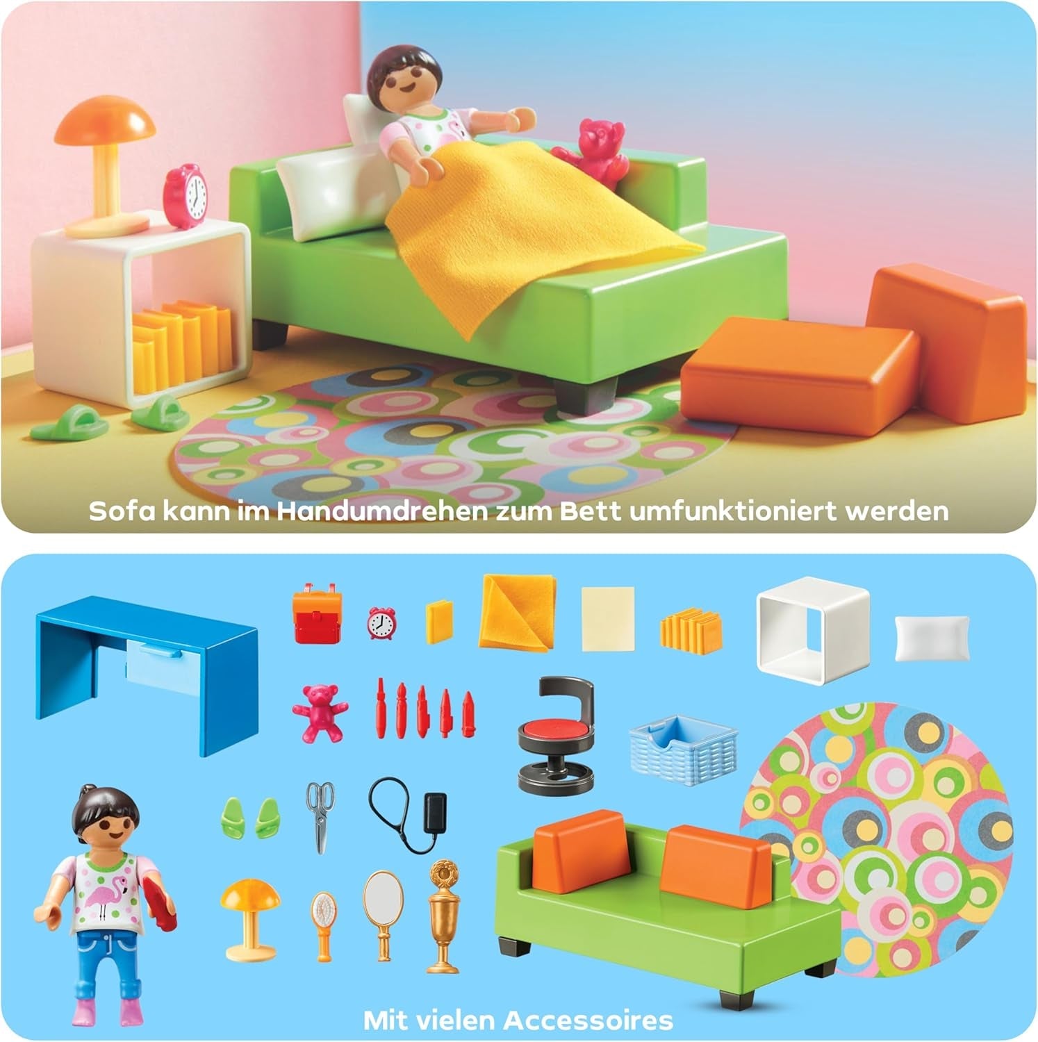PLAYMOBIL Puppenhaus 70209 Jugendzimmer mit Mädchenfigur und Zubehör, ab 4 Jahren