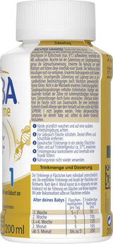BEBA Nestlé BEBA SUPREME 1 Säuglingsmilch: trinkfertige Flaschen mit Omega 3, 4er Pack (1 x 200 ml)