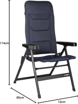 BRUNNER Rebel PRO (S-M-L) Klappstuhl für Camping, Garten, Terrasse Aus Aluminium, 5-fach verstellbar, Belastbarkeit bis 150 kg, hohe Rückenlehne, schwarz oder blau Reisekissen Naty Shop