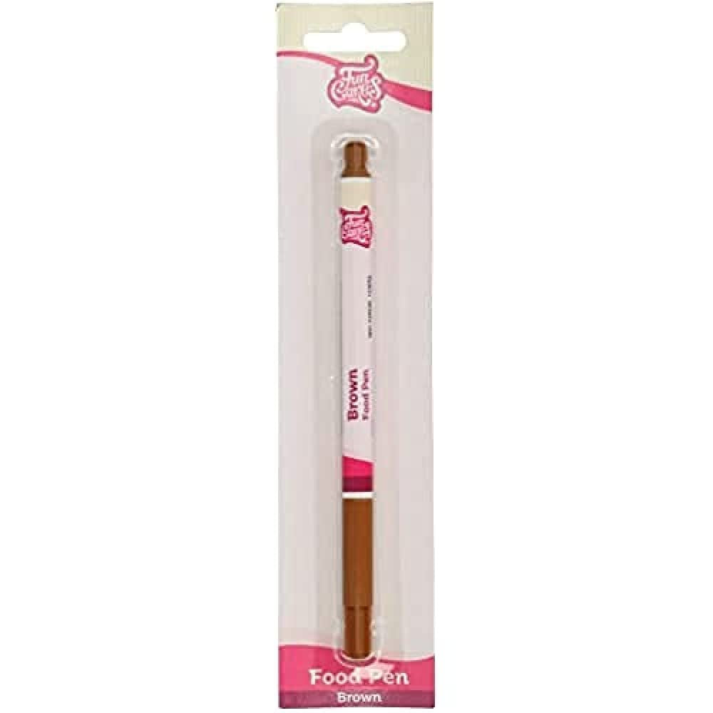 Funcakes Lebensmittelfarbstifte, braun, flexible Spitze für dicke und dünne Linien, essbarer Stift für Kekse, Kuchen, Fondant und mehr, ideal zur Personalisierung, Halal-zertifiziert