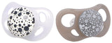 Twistshake Baby-Schnuller – 2er-Pack | Kieferorthopädische Form | Ultraleicht | Weicher Silikonsauger | BPA-frei | Geeignet für Babys ab 6 Monaten | Grauweiß