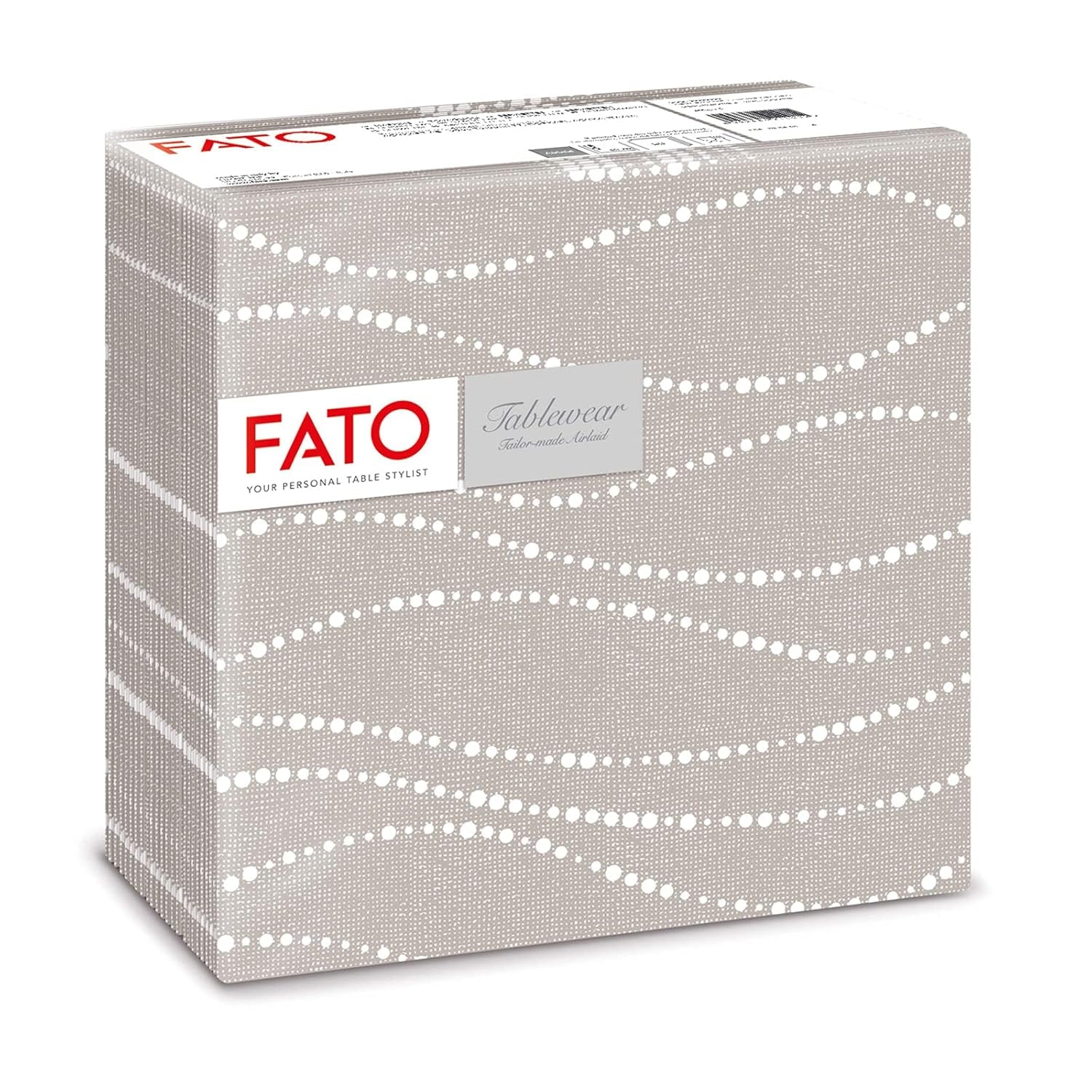 Fato - Trockenpapierservietten, Airlaid, Textileffekt, Packung mit 50 Servietten, 40X40 gefaltet im 4er-Format, Tropicana Decor