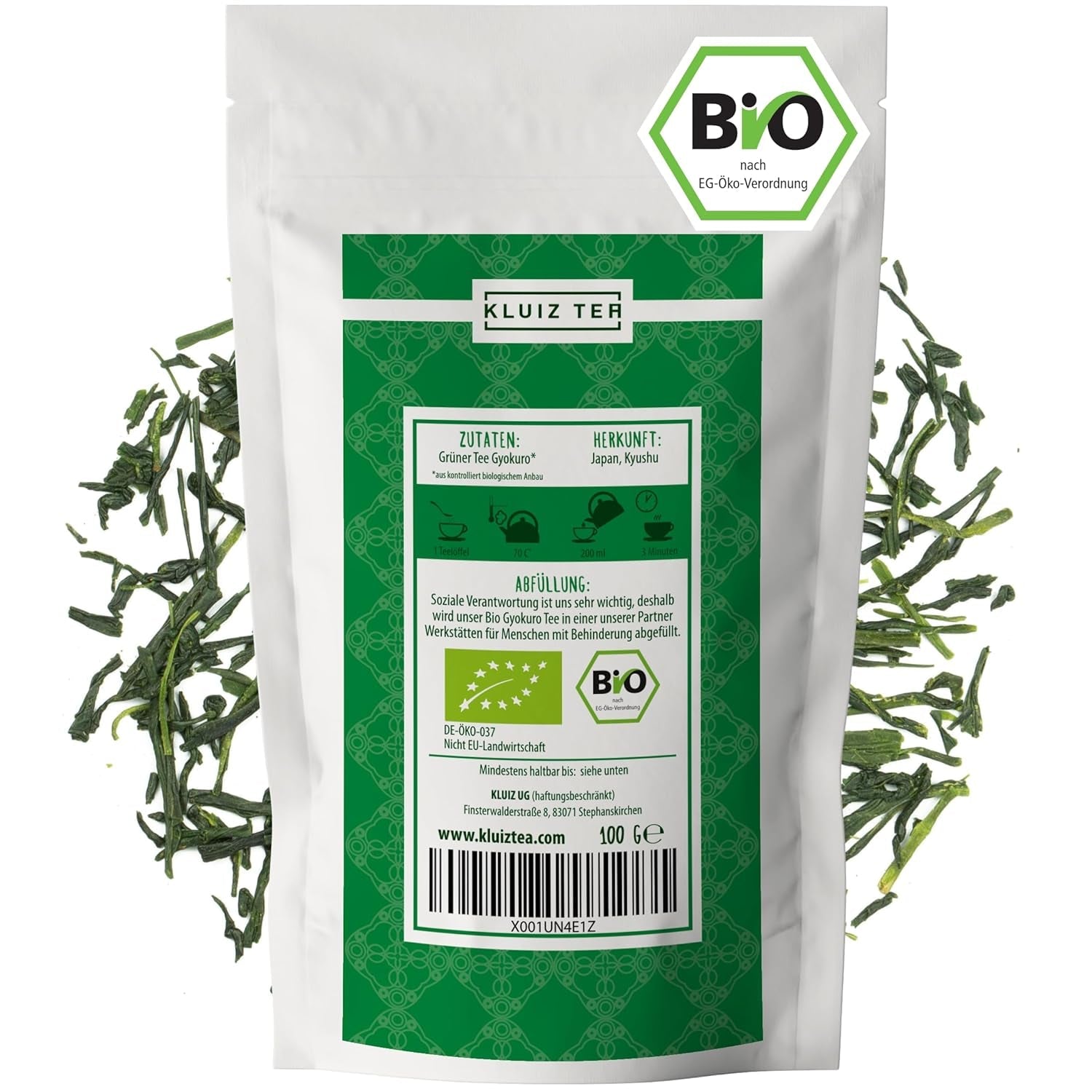 KLUIZ Gyokuro Tokiwa Bio – Erste handverlesene Ernte – Japanischer Grüntee I 100 Gramm I Bio-Grüntee