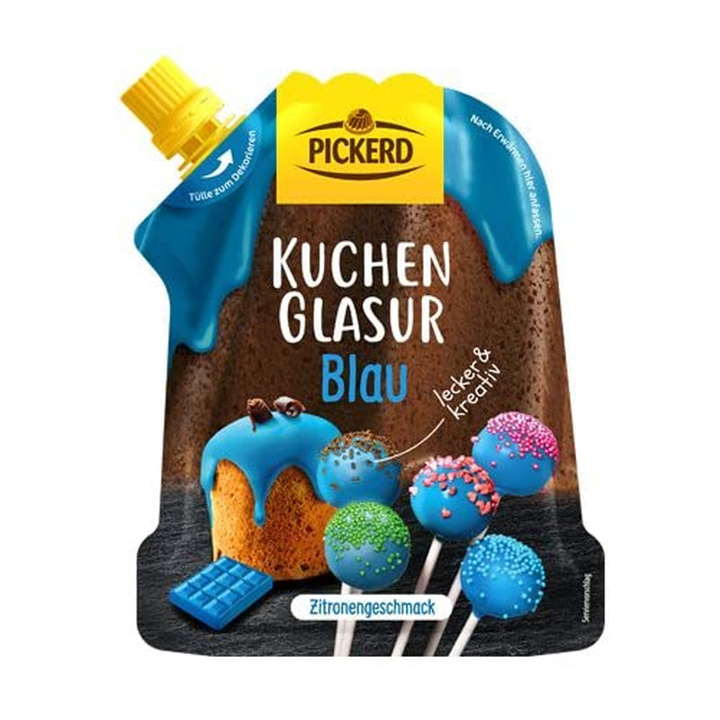 Kuchenglasur mit Zitronengeschmack, blaue Farbe, 125 Gramm Glasuren und Dekor Naty Shop