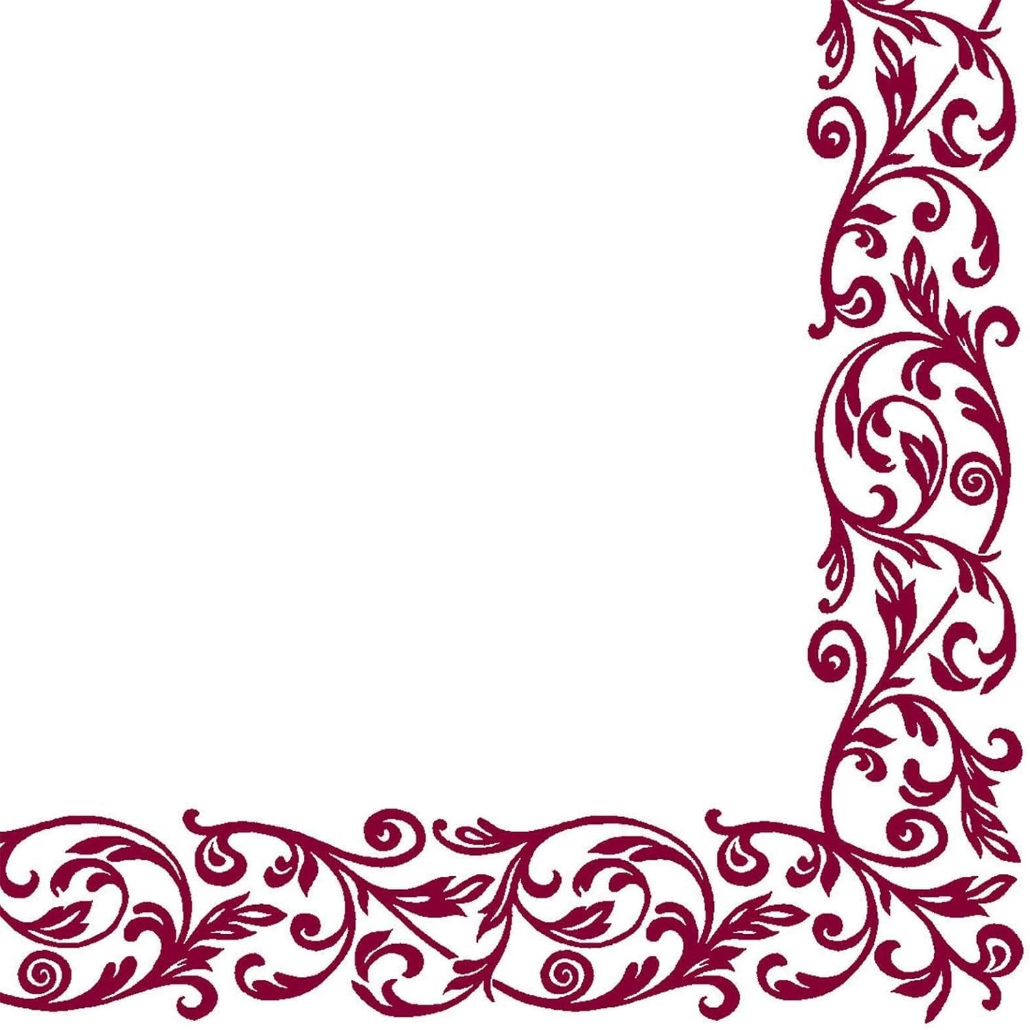 Shoptoria Rob Bordo dunkelrote Servietten mit Ornamentmuster – Tischdekoration / Hochzeit – 50 x Faltservietten, 40 x 40 cm