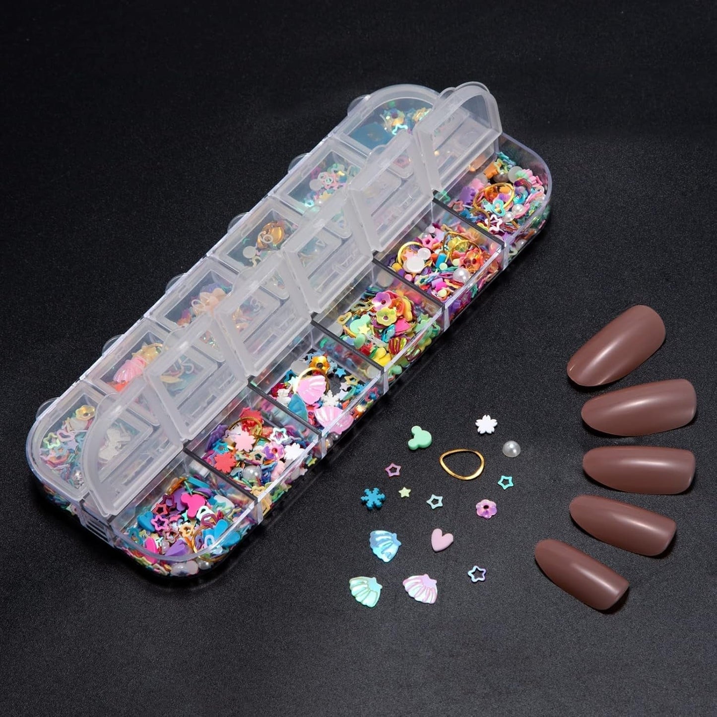 7 Boxen Strasssteine ​​​​Nägel, Nail Art Kit Strass Nagelglitzer Paillettes Nagel-Edelsteine ​​Kristalle Perlen Diamanten Metall Nieten Für DIY Dekoration Nageldesign (Multicolor)