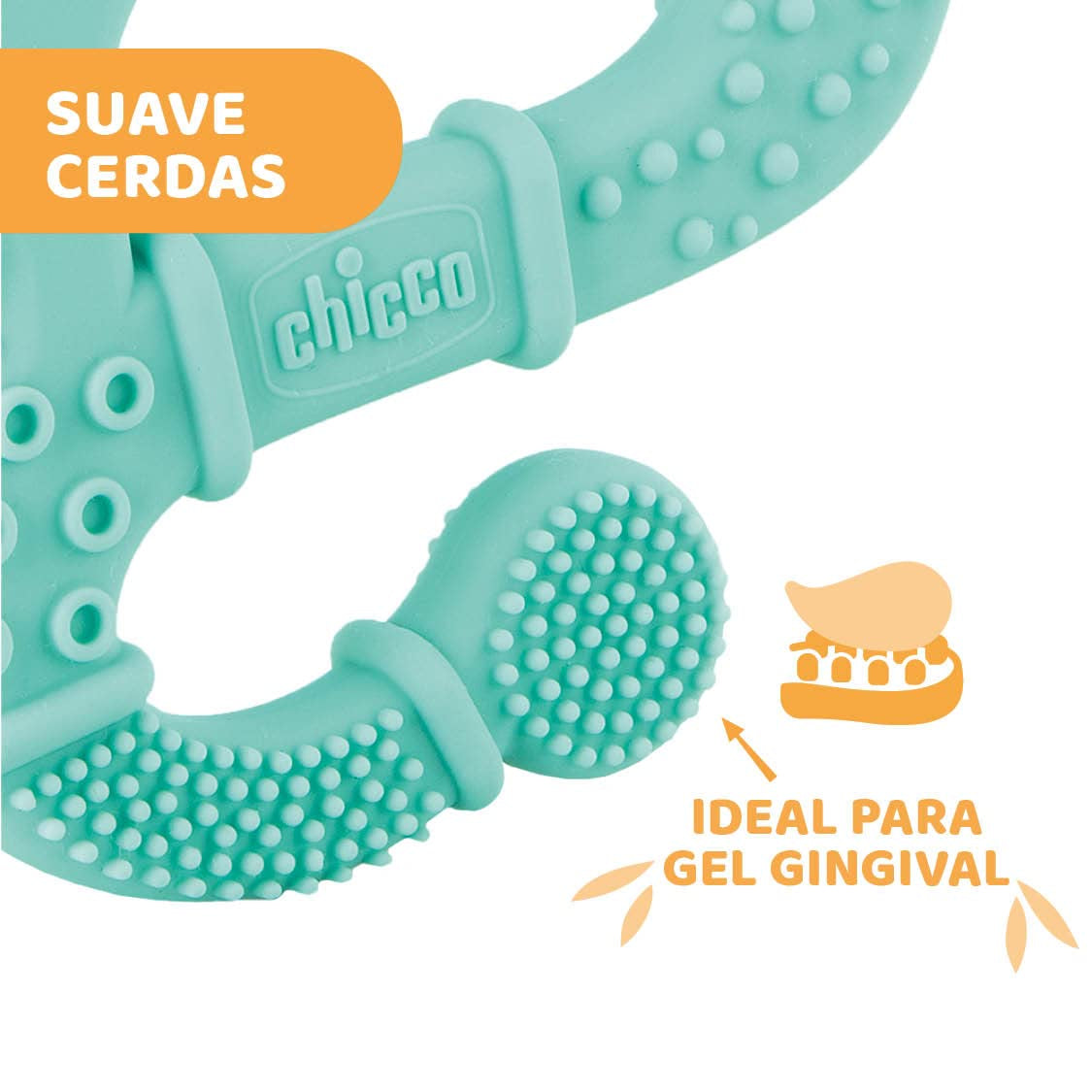 Chicco Soft&Clean Beißring Eidechse, blau, 2M+