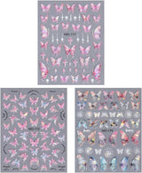5D geprägte Schmetterlings-Nagelaufkleber, selbstklebende Schmetterlinge, Nageldekorationsaufkleber, Aurora-Schmetterling, Nagelkunstaufkleber, Nagelzubehör, Design, Schmetterlingsnagelaufkleber, Nagelkunstaufkleber