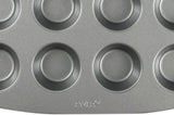 CSB111 Antihaftbeschichtete Mini-Muffinform Mit 24 Löchern Aus Karbonstahl, Edelstahl, Silber, 39,4 x 24,6 x 2,1 cm Formen und Tabletts zum Backen Naty Shop