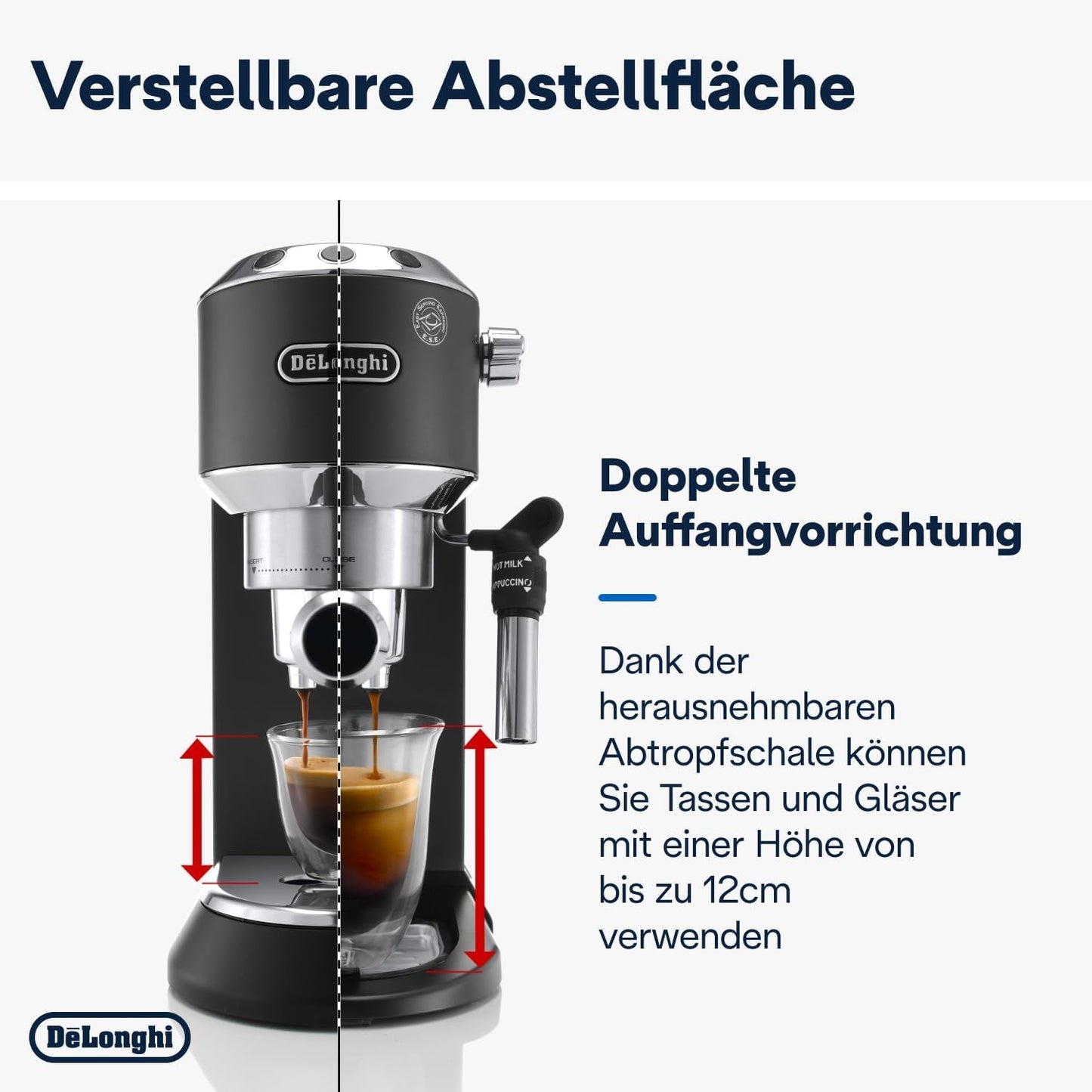 De'Longhi Dedica Style EC 685.B – Espressomaschine mit Siebträger, Espressomaschine mit professionellem Milchaufschäumer, nur 15 cm breit, für gemahlenen Kaffee oder ESE-Kapseln, 1 l Wassertank, schwarz
