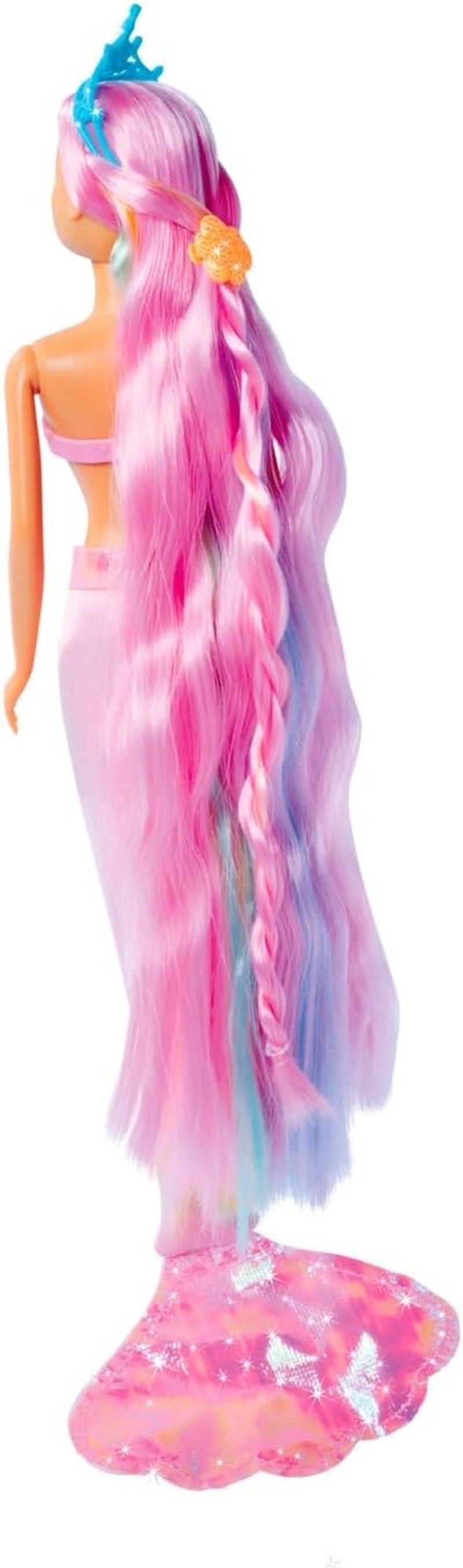 Simba 105733610 – Steffi Love Rainbow Mermaid, Regenbogen-Meerjungfrau-Anziehpuppe mit bunten Haaren, Haarspangen, Kamm und abnehmbarer Flosse, Spielpuppe 29 cm, ab 3 Jahren. Puppen Naty Shop