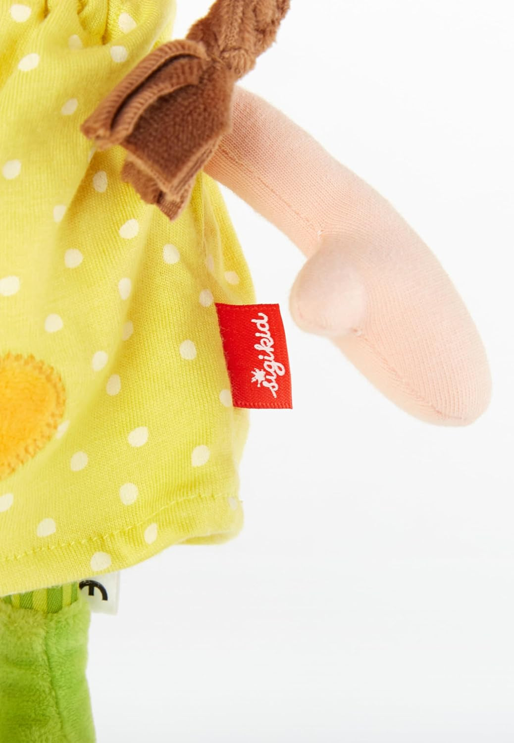 SIGIKID 39411 Kleine weiche Mädchenpuppe, Babyspielzeug, empfohlen ab 6 Monaten, gelb