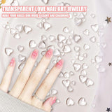 3D Herz Nail Art Charms, 320 Stück Niedliche Klar Acryl Herz Nagel Charms, Flatback Herz Nagel Strasssteine ​​4Mm 6Mm 8Mm Harz Nagelkunst Dekorationen für Frauen Mädchen DIY Maniküre Zubehör(4Mm 6Mm 8Mm)