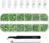 Beadsland 2500 Stück Glas Nailart Strasssteine ​​​​Kristall Flatback Edelsteine ​​​​Runde, ​​Für Handwerk Gemischt 8 Größen SS4 ~ SS30 Mit Picking Pinzette Und Stift (Kristall Weiß)
