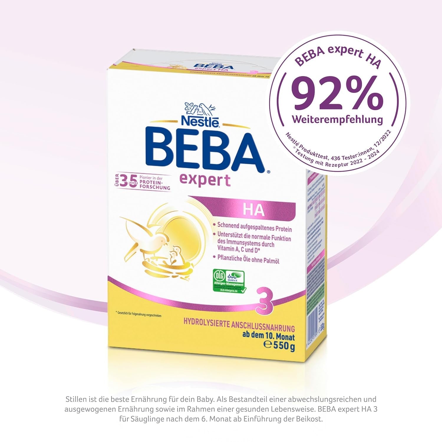 BEBA expert HA 3 Hydrolysierte Fortsetzungsformel, ab 10 Monaten, 1 Packung (1 x 550 g)
