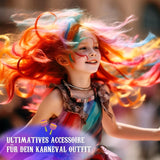 Magicat Haarkreide für Mädchen im Set I 10 auswaschbare Farben und 5 Haargummis I Geschenk für Mädchen von 4 bis 10 Jahren I Kreatives Geschenk für den Kindergeburtstag 2025 I Sichere und farbenfrohe Haarfarbe von Naty Shop