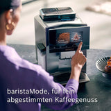 Automatische Espressomaschine Siemens EQ900, großer TFT-Farbbildschirm, 2 Bohnenbehälter, 36 Heiß- und Kaltgetränke, kalter Kaffee, superleise, Zwei-Tassen-Funktion, App-Steuerung, Edelstahl, TQ907D03