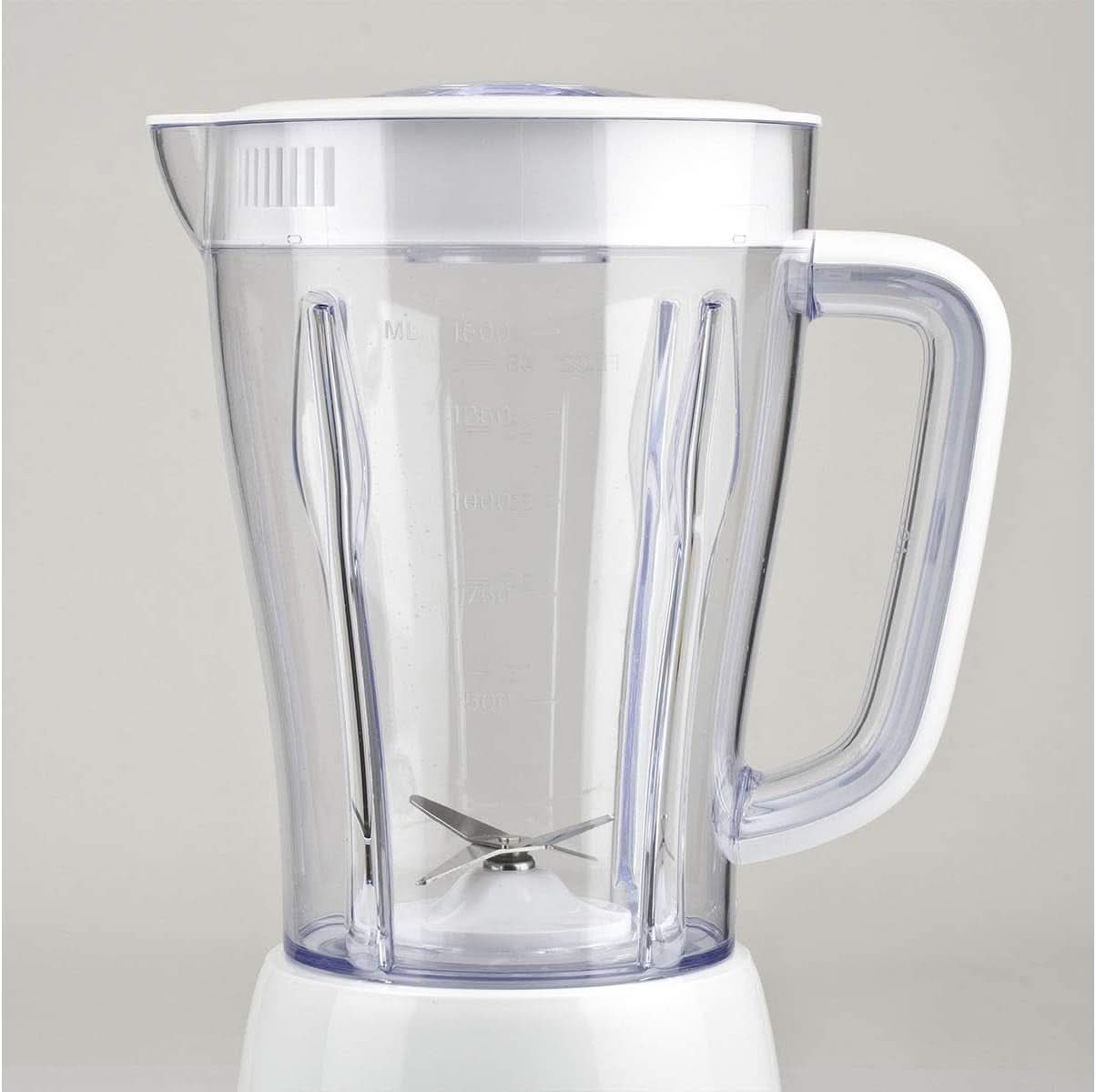 Girmi FR46 Elektrischer Mixer, 1,5 Liter, 2 Geschwindigkeiten Mit Pulse-Funktion, 4 Edelstahlklingen, Messbecherdeckel, Messbecher Mit Scale, Sicherheitseinrichtung, Weiß/Rot Kitchen Naty Shop