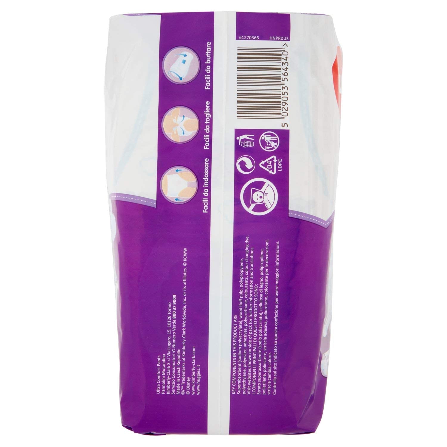 Huggies PANNOLINI Mutandina Einwegwindel, Jungen/Mädchen, 12 kg, 17 kg, mehrfarbig, 14 Stück (S)