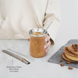 Yerba Mate Balibetov-Teeset (Mate-Tasse) aus Edelstahl mit Bombilla (Strohhalm) für Mate, leicht zu reinigen und sehr langlebig Yerba Mate-Set (HOLZ)