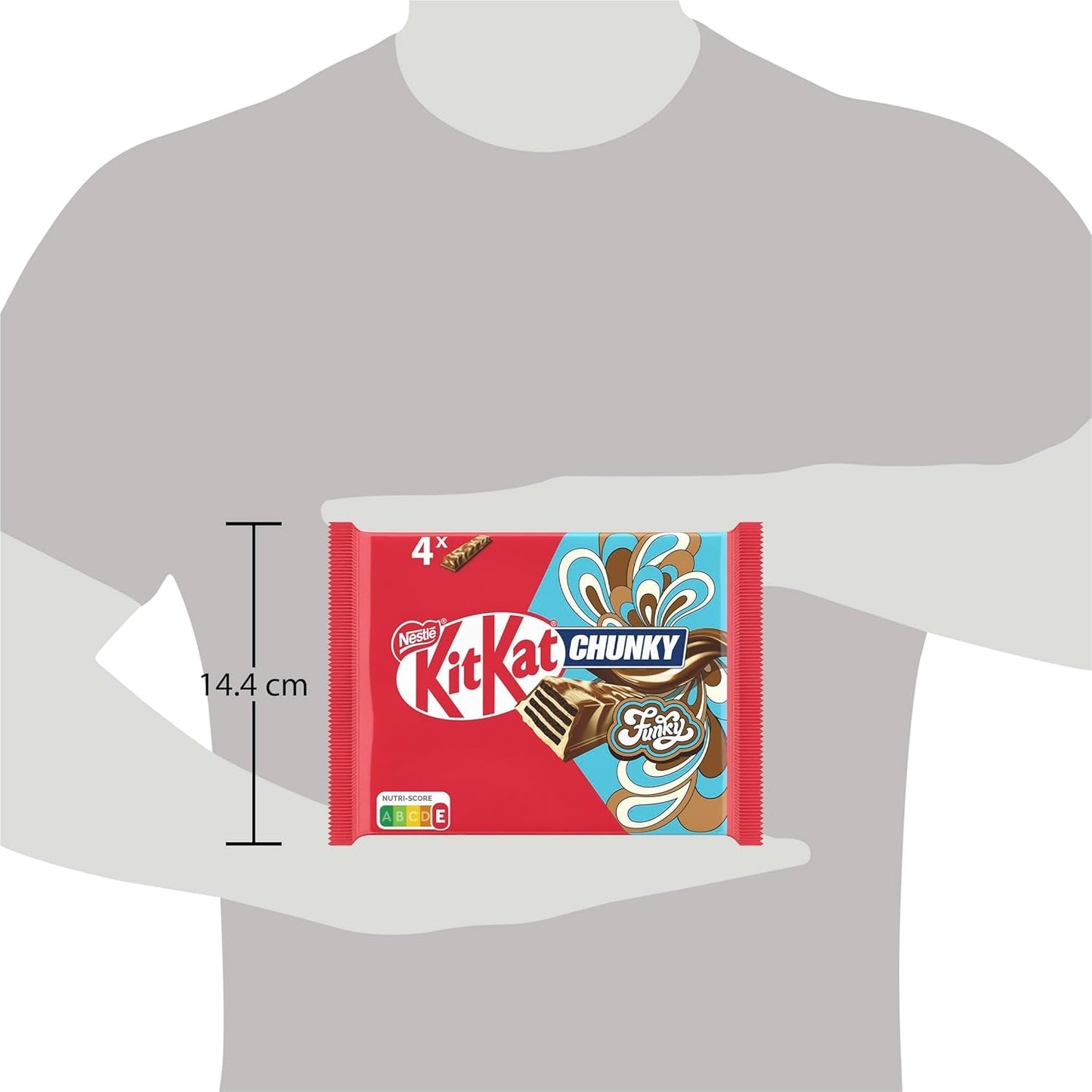 Nestlé Chunky Funky Crispy Wafer in Milchschokolade, Multipack, 2er-Pack (je 4 x 40 g)