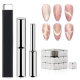SAVILAND 4X Hochfester Cat Eye Magnet Für Nagel: 3-In-1 Nagel Magnet Rund Lange Streifenperle N35 Neodym Ultra Strong Magnet Für Nagellack Präzise 3S Formung Cat Eye Gel Nagellack Magnet Magnetstift