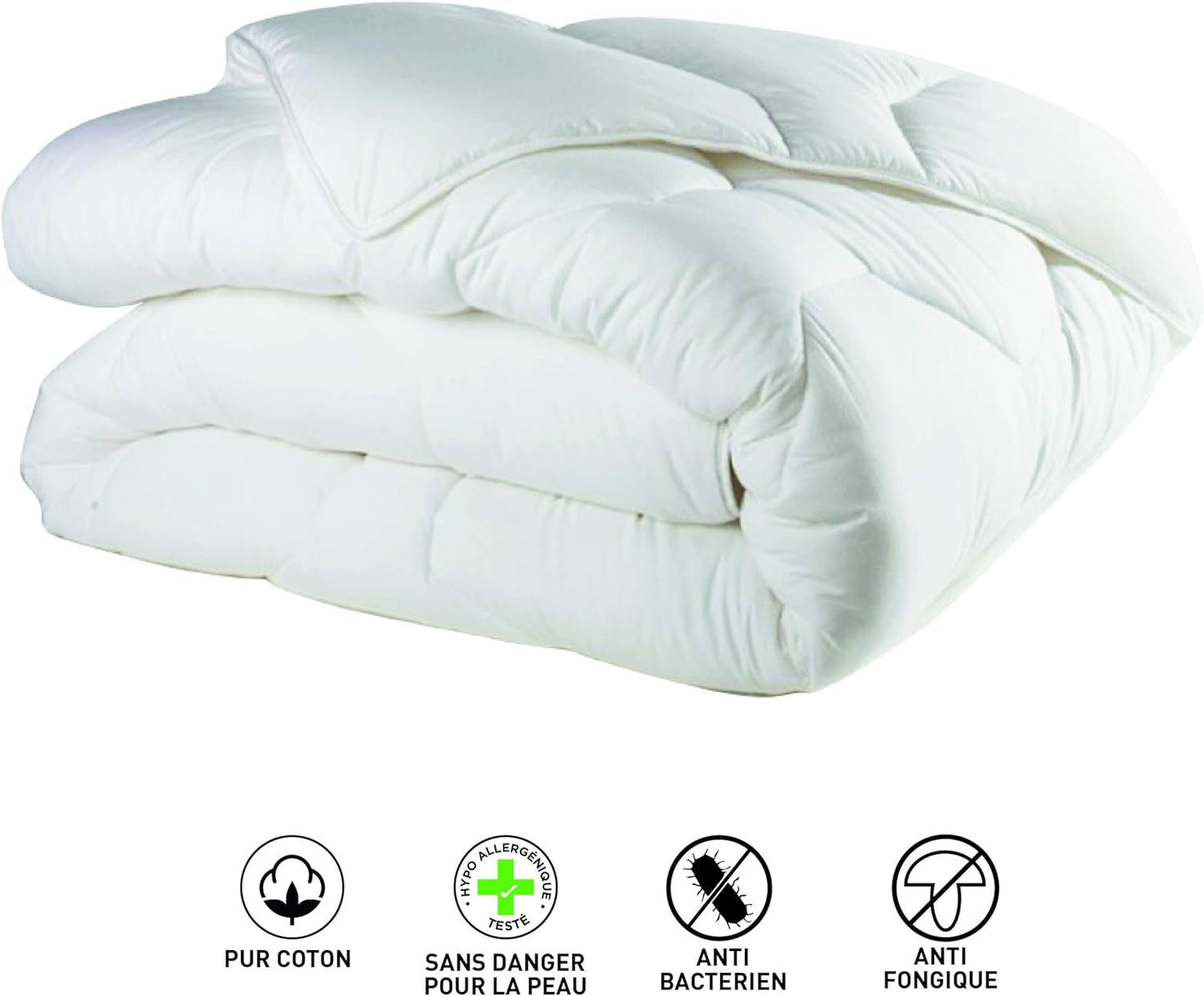 Blanrève Cthalvd011420 Bettbezug Hollofil Allerban warme Baumwolle weiß 140 x 200 cm Bettdecken und Steppdecken Naty Shop